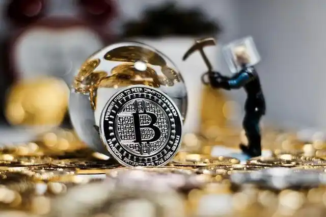 Mining farm with rows of running ASICs