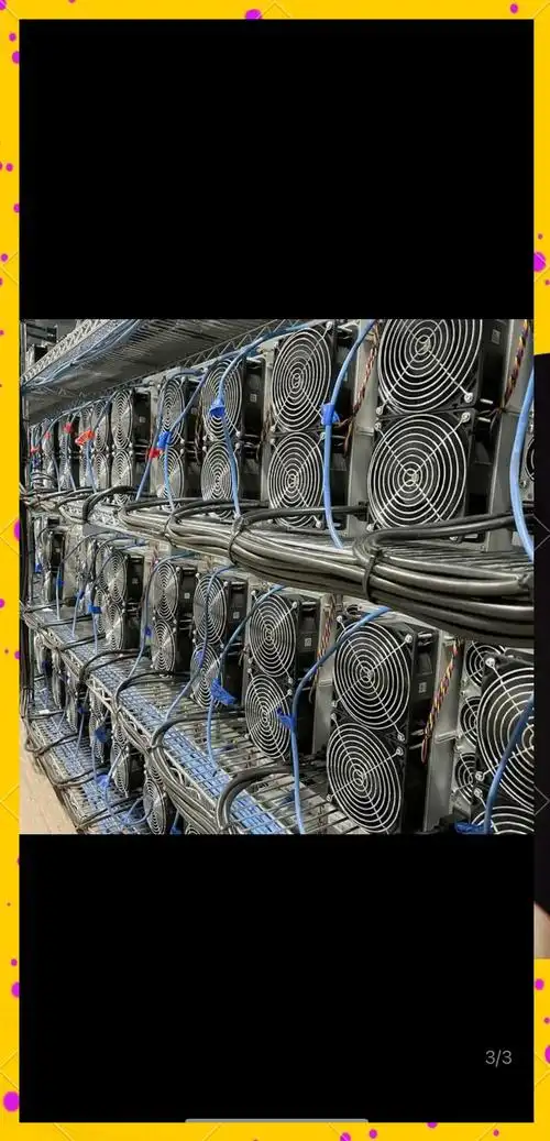 A close-up of a miner working on a mining rig, adjusting settings and checking connections.