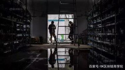 Panoramic view of a cryptocurrency mining farm equipped with cooling infrastructure
