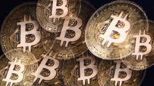 A powerful Bitcoin mining rig powered by wind energy, symbolizing sustainable crypto extraction